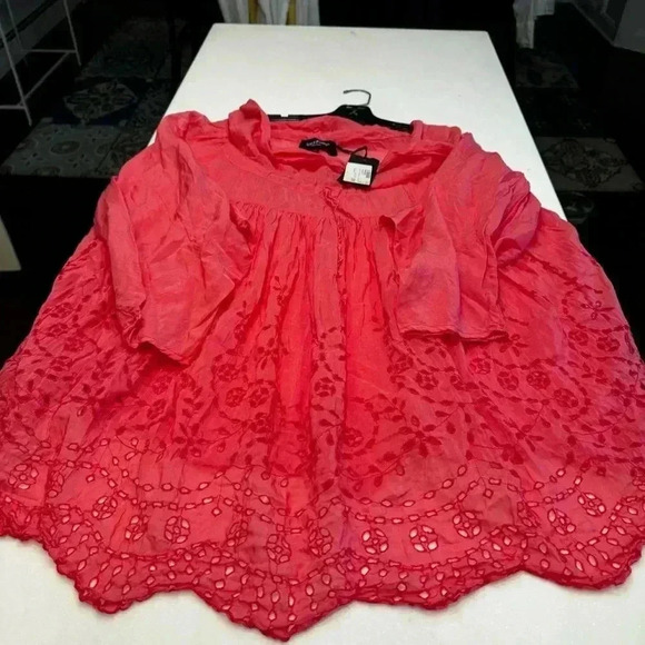 NWT Adele Fado Cotton Blouse Top Sz EU40 US L Eyelet Accents Cowl Neck ITALY - Picture 12 of 12